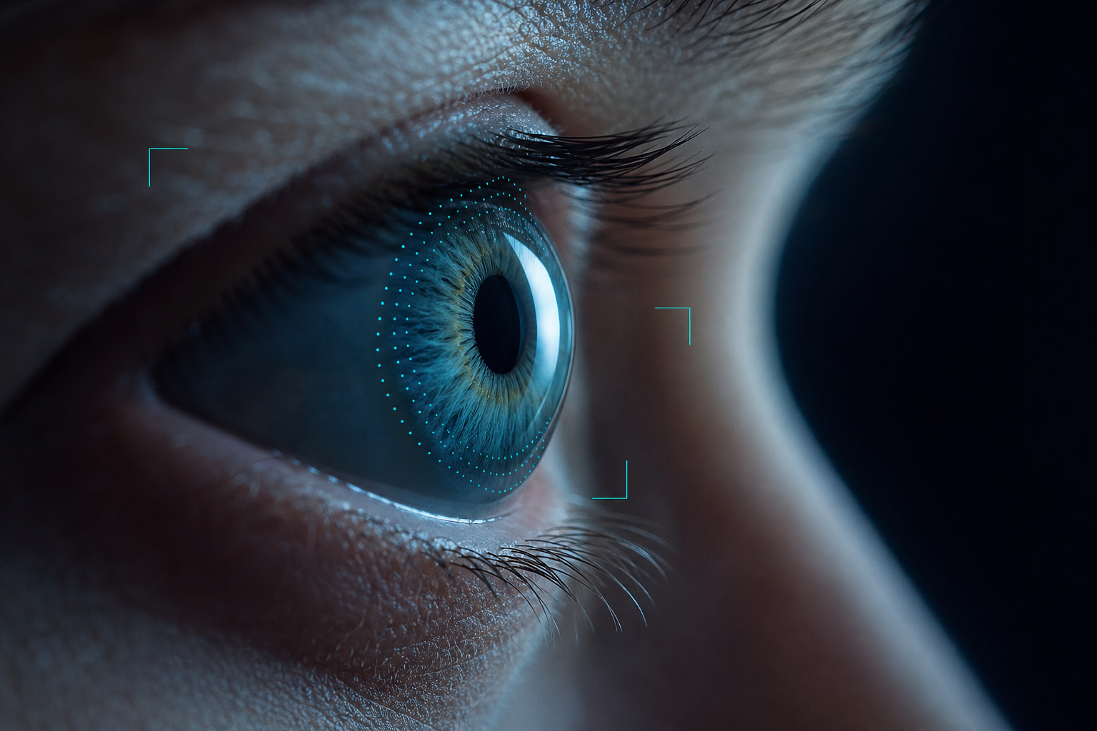 Macro eye with clinical tracking overlay